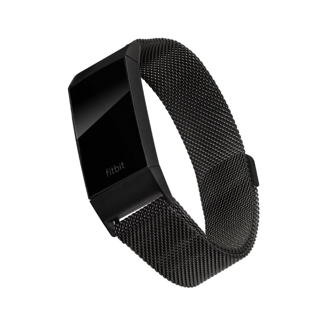 WITHIt Stainless Steel Black Mesh Band for Fitbit Charge 3 or 4, New & Sealed!